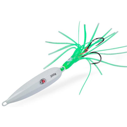 60G PROBEROS LF159 Luminous Bearded Squid Hook Slow Cranking Road Runner Iron Plate Bionic False Bait(A)