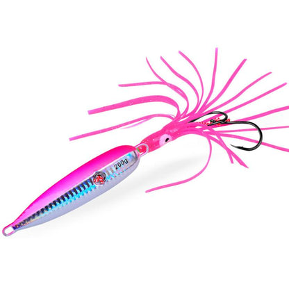 60G PROBEROS LF159 Luminous Bearded Squid Hook Slow Cranking Road Runner Iron Plate Bionic False Bait(C)