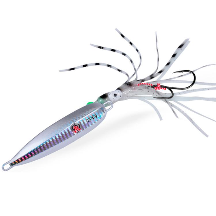 80G PROBEROS LF159 Luminous Bearded Squid Hook Slow Cranking Road Runner Iron Plate Bionic False Bait(E)