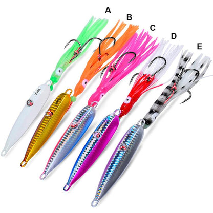 120G PROBEROS LF159 Luminous Bearded Squid Hook Slow Cranking Road Runner Iron Plate Bionic False Bait(D)