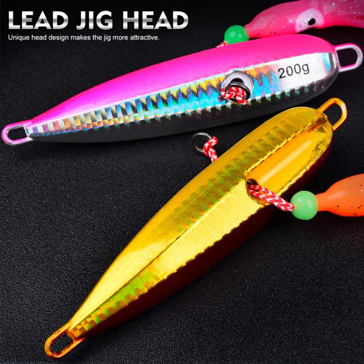 200G PROBEROS LF159 Luminous Bearded Squid Hook Slow Cranking Road Runner Iron Plate Bionic False Bait(A)