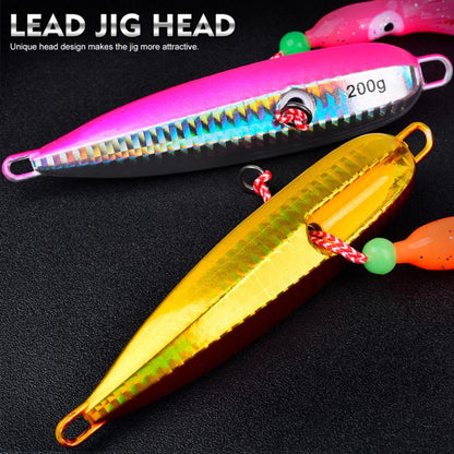 100G PROBEROS LF159 Luminous Bearded Squid Hook Slow Cranking Road Runner Iron Plate Bionic False Bait(D)