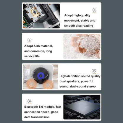 Kecag KC-807 Wall-mounted Home Retro Bluetooth CD Player, Spec: UK Plug(Black)