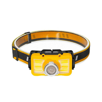 E-SMARTER W6100A LED Mini Wave Sensor Headlamp COB Outdoor Adventure Fishing Bright Headlamp(Yellow)