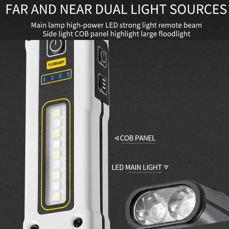 E-SMARTER STD01 COB Work Light With Power Display Outdoor Emergency Repair Light With Magnet LED Mini Flashlight(Gray)