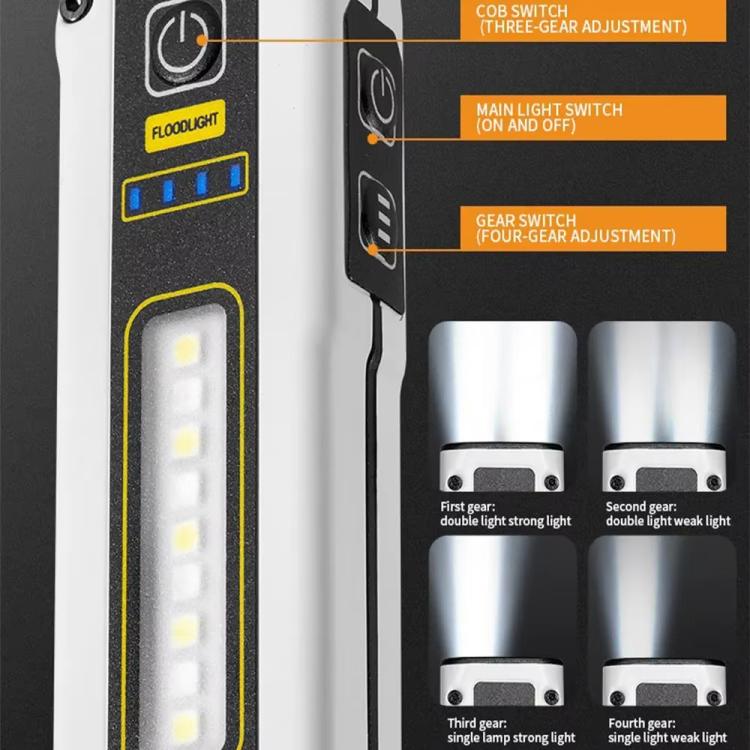 E-SMARTER STD01 COB Work Light With Power Display Outdoor Emergency Repair Light With Magnet LED Mini Flashlight(Black)