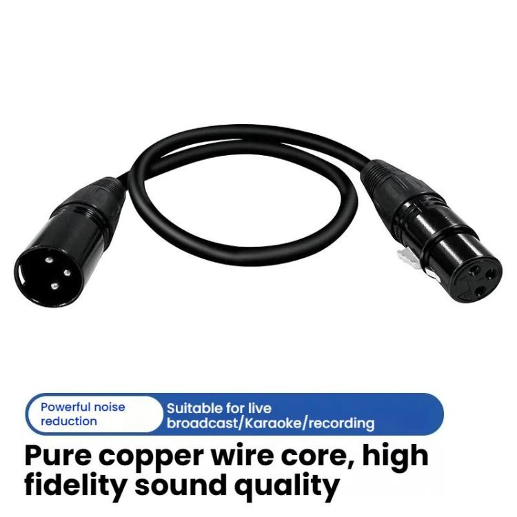 VEGGIEG Male to Female Microphone Stereo Microphone Cable Amplifier XLR Balanced Copper Cannon Audio Cable, Length: 20m(Black)