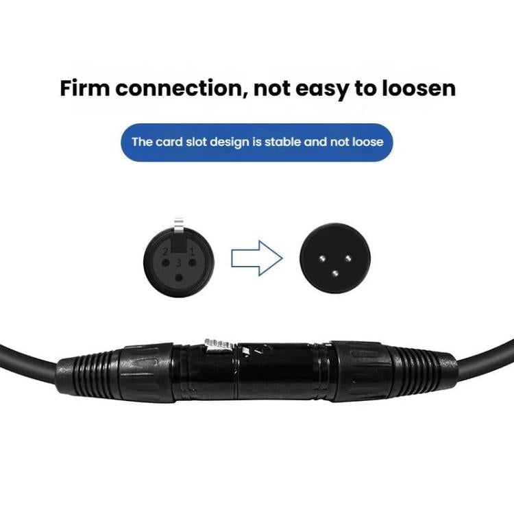 VEGGIEG Male to Female Microphone Stereo Microphone Cable Amplifier XLR Balanced Copper Cannon Audio Cable, Length: 1m(Black)