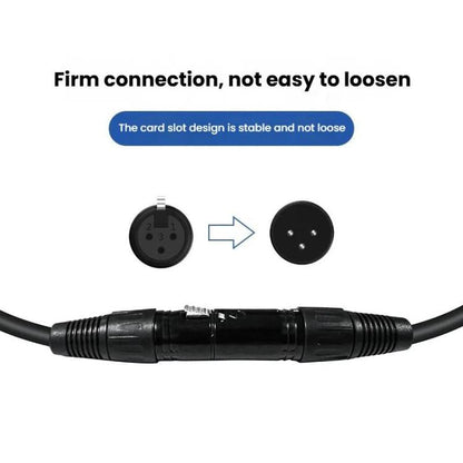 VEGGIEG Male to Female Microphone Stereo Microphone Cable Amplifier XLR Balanced Copper Cannon Audio Cable, Length: 3m(Black)