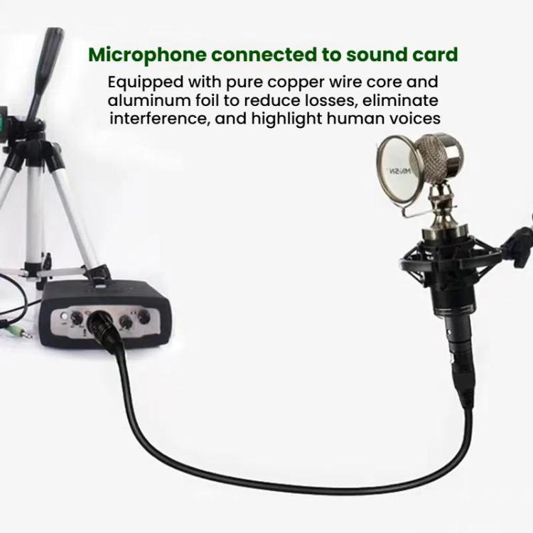 VEGGIEG Male to Female Microphone Stereo Microphone Cable Amplifier XLR Balanced Copper Cannon Audio Cable, Length: 2m(Black)