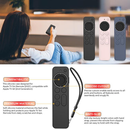 For Apple TV Siri Remote 2 / 3 AhaStyle PT167 Remote Control Silicone Protective Case(Black)