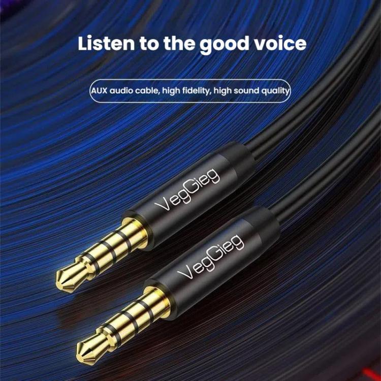 VegGieg 3.5mm Male To Male Aux Audio Cable Phone Computer Car Earphone Listening Audio Connection Cable, Length: 2m(Black)