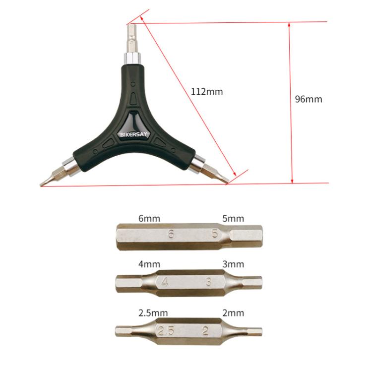 Clé hexagonale triangulaire multifonction BIKERSAY pour vélo (BT060)