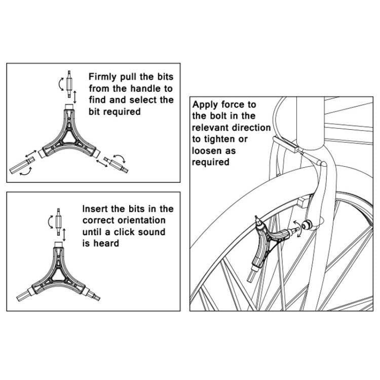 Clé hexagonale triangulaire multifonction BIKERSAY pour vélo (BT060)