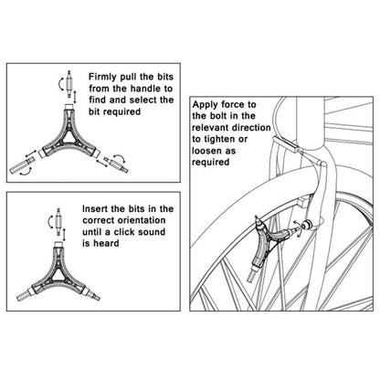 Clé hexagonale triangulaire multifonction BIKERSAY pour vélo (BT060)