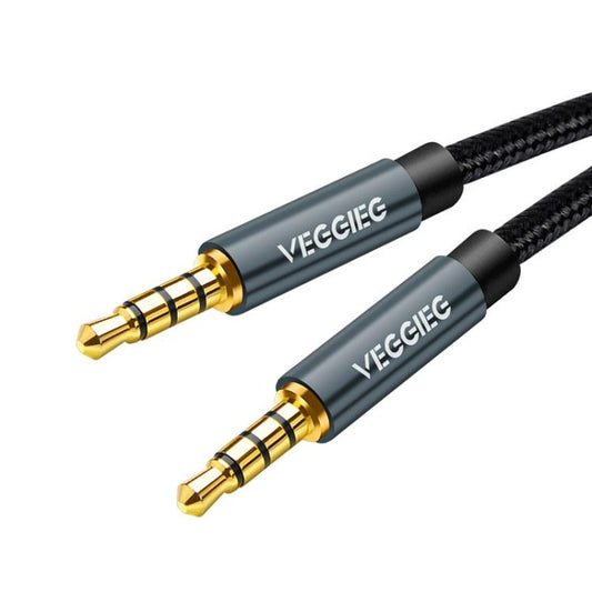 VegGieg Aux Car Audio Cable 3.5mm Male To Male Connection Cable For Phone Computer Stereo Amplifier Earphone, Length: 2m(Braided)