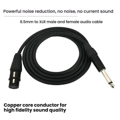 VEGGIEG 3Pin XLR Speaker Loudspeaker Cable Mixer Audio Microphone Cable, Length: 0.5m(6.5mm To XLR Male)
