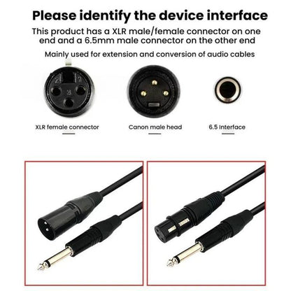 VEGGIEG 3Pin XLR Speaker Loudspeaker Cable Mixer Audio Microphone Cable, Length: 0.3m(6.5mm To XLR Female)