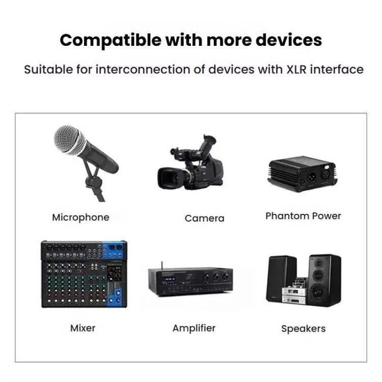 VEGGIEG 3Pin XLR Speaker Loudspeaker Cable Mixer Audio Microphone Cable, Length: 1m(6.5mm To XLR Female)