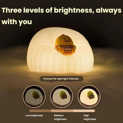 VEILLEUSE SILICONE ICARER FAMILY IF-YD01 Lampe de chevet de chambre de bébé Lampe d'allaitement (Beige)