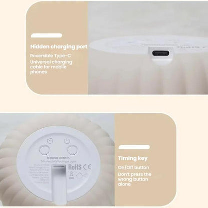 VEILLEUSE SILICONE ICARER FAMILY IF-YD01 Lampe de chevet de chambre de bébé Lampe d'allaitement (Beige)