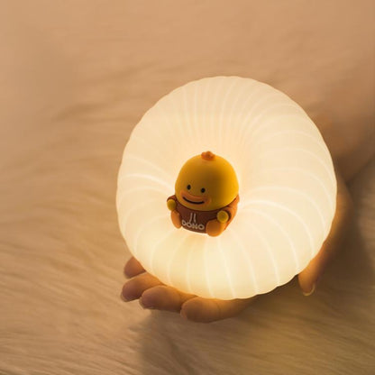 VEILLEUSE SILICONE ICARER FAMILY IF-YD01 Lampe de chevet de chambre de bébé Lampe d'allaitement (Beige)