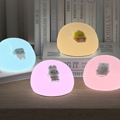 ICARER FAMILY  IF-YD01 Cartoon Silicone Night Light Bedroom Bedside Lamp Baby Feeding Lamp(Blue)
