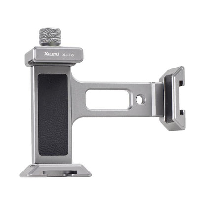 XILETU XJ-T8 Pince de support de téléphone en métal avec griffe froide, trou de vis 1/4 pouce et base compatible Arca-Swiss (gris)