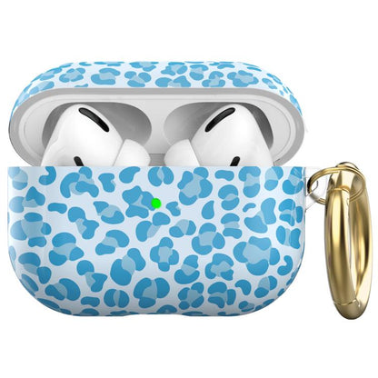 Pour AirPods Pro 2 / Pro - Coque de protection en TPU à imprimé léopard AhaStyle (Bleue)