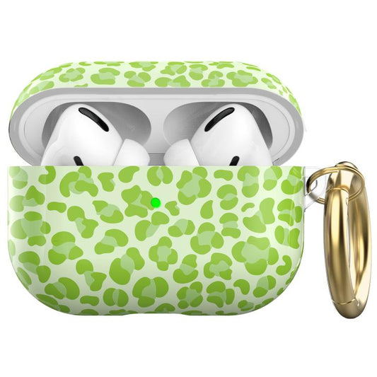 Pour AirPods Pro 2 / Pro Coque de protection AhaStyle en TPU à imprimé léopard (vert)