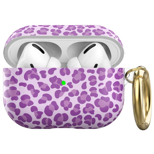 Pour AirPods Pro 2 / Pro AhaStyle Coque de protection en TPU à imprimé léopard (Violet)