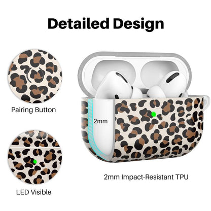 Pour AirPods Pro 2 / Pro - Coque de protection en TPU à imprimé léopard AhaStyle (Bleue)