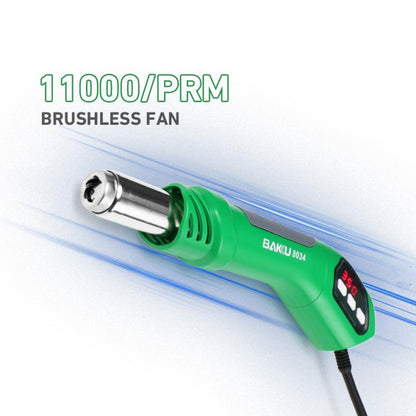 Souffleur à air chaud BAKU BA-8034 650W 100-500 degrés Celsius avec 3 buses, prise américaine 110V