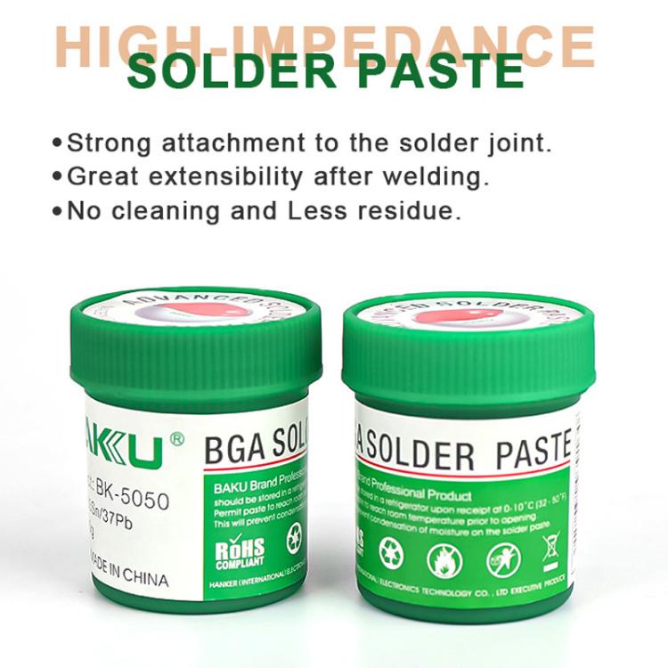 Pâte à souder BGA BAKU BK-5050 150g pour réparation de cartes mères de téléphones portables et d'ordinateurs