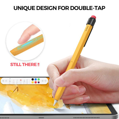 For Apple Pencil 2 AhaStyle PT180-K Stylus Retro Anti-slip Protection Case(Yellow)