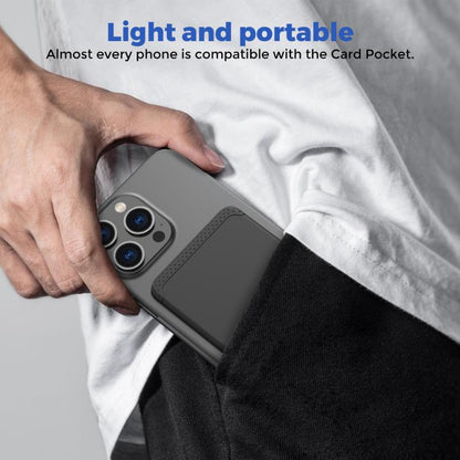 AhaStyle WG133 Adhesive Silicone Cell Phone Card Holder Phone Back Sticker Storage Bag(Black)