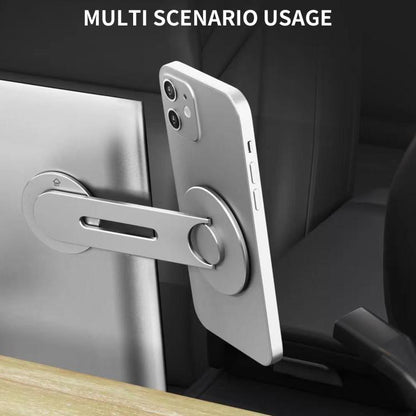 AhaStyle WG26-5 Aluminum MagSafe Circle Magnetic Laptop Expansion Stand Portable Adjustable Phone Holder(Silver)