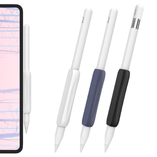 For Apple Pencil USB-C / 2  AhaStyle PT113-3 3pcs Silicone Pen Grip(White+Dark Blue+Black)