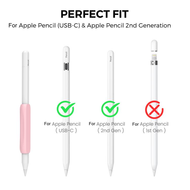 For Apple Pencil USB-C / 2  AhaStyle PT113-3 3pcs Silicone Pen Grip(White+Dark Blue+Black)