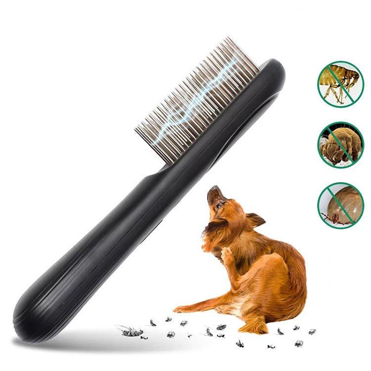 PaiPaitek PD166 Pet Safe Physical Worming Electronic Comb Pet Flea Control Brush(Black)