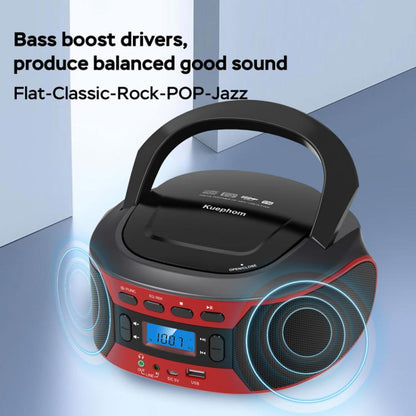 Kuephom W17 Portable Home CD Music Walkman FM Bluetooth Player EU Plug