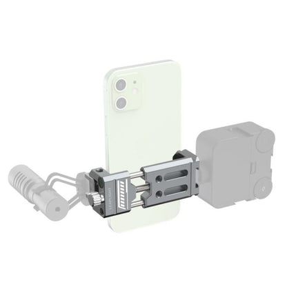 Leaplight Dual Cold Shoe All-Metal Phone Mount with 4x1/4 Inch Screw Ports & Arri Locating Holes(Black)