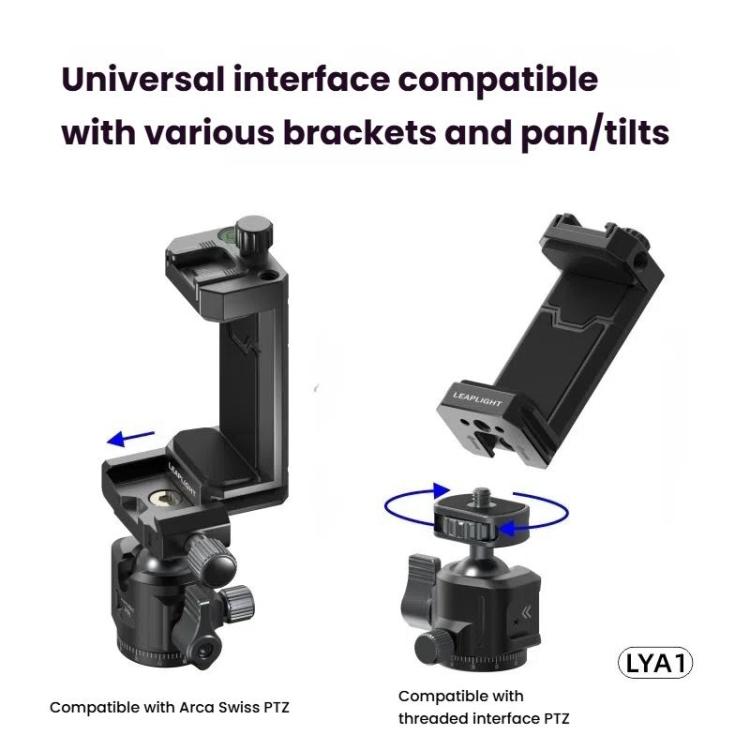 Leaplight Dual Cold Shoe All-Metal Phone Mount with 4x1/4 Inch Screw Ports & Arri Locating Holes(Black)