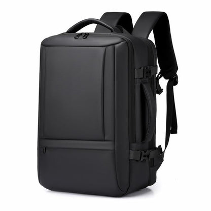 WEIXIER B759 Simple Expandable Men Shoulder Bag Large Capacity Laptop Backpacks(Black)