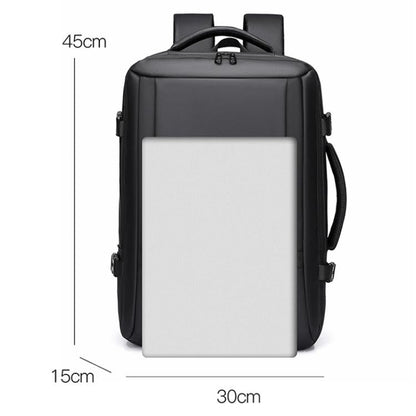 WEIXIER B759 Simple Expandable Men Shoulder Bag Large Capacity Laptop Backpacks(Black)