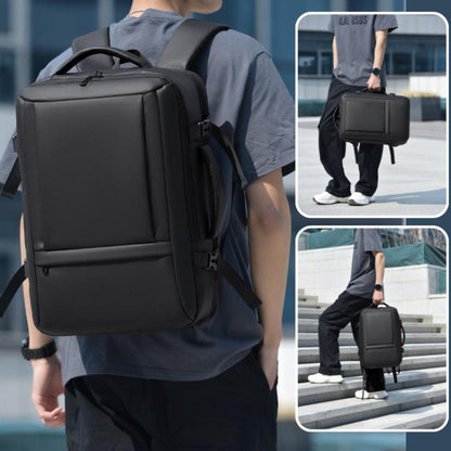 WEIXIER B759 Simple Expandable Men Shoulder Bag Large Capacity Laptop Backpacks(Black)