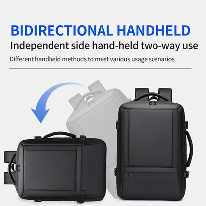 WEIXIER B759 Simple Expandable Men Shoulder Bag Large Capacity Laptop Backpacks(Black)