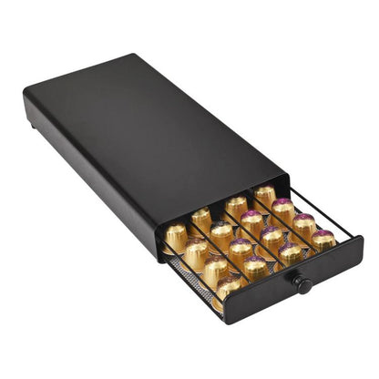 For Nespresso OASISWJ YZ1384 Handle Model 40pcs Dustproof Coffee Capsule Organizer(Black)