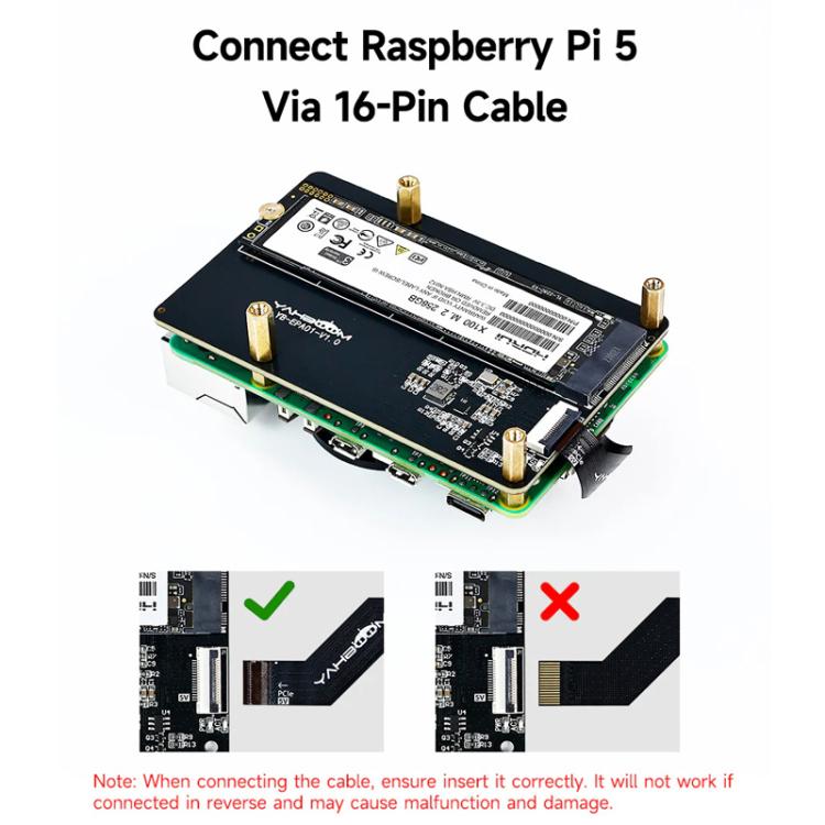Yahboom PCIe To M.2 Adapter Expansion Board For Raspberry Pi 5 NVMe Expansion Board, Spec: Separate Board