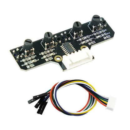 Yahboom 4 Channel Infrared Tracking Sensor Module For Smart Car Robot, Spec: Module+DuPont Cable